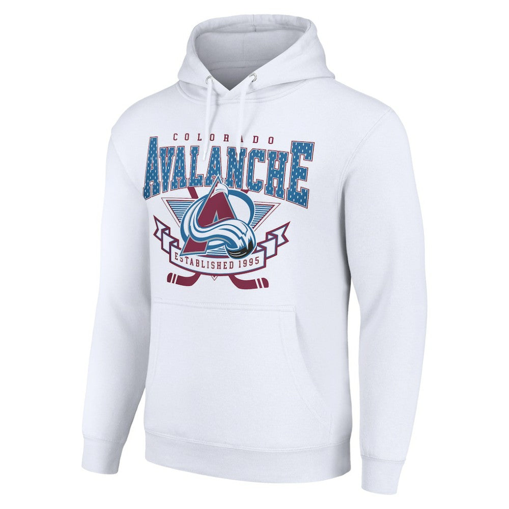 NHL Colorado Avalanche Starter Team Logo Graphic Fleece Tri-Blend Pullover Hoodie - White