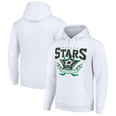 NHL Dallas Stars Starter Team Logo Graphic Fleece Tri-Blend Pullover Hoodie - White
