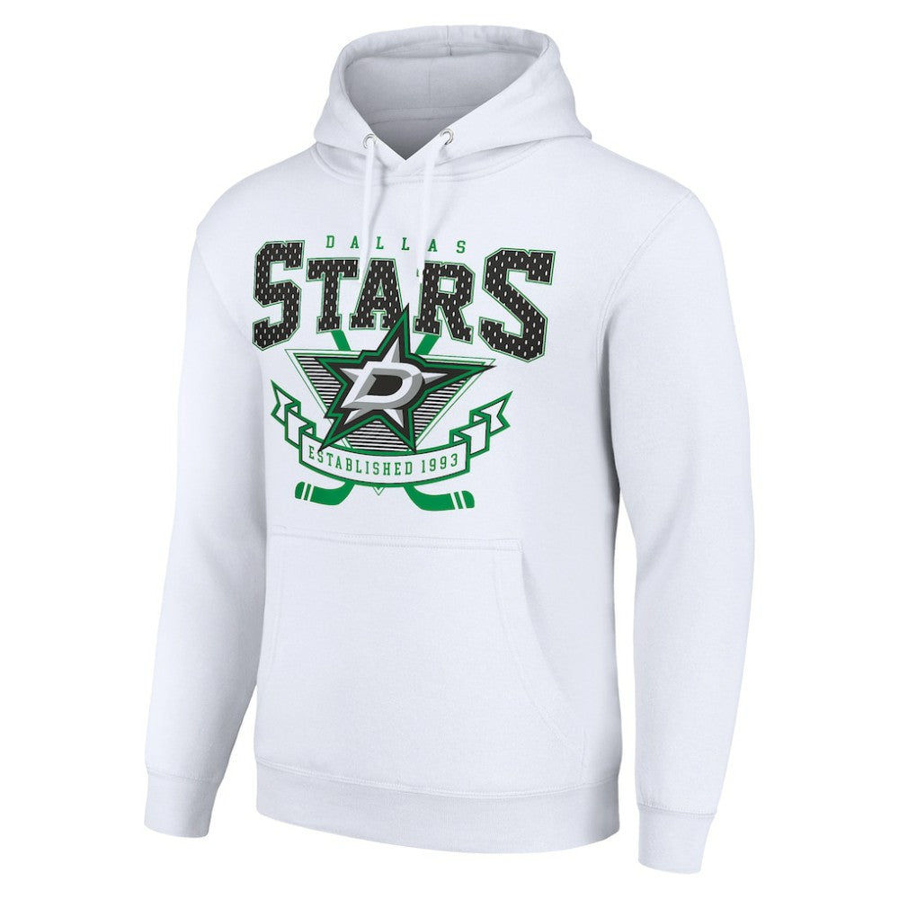NHL Dallas Stars Starter Team Logo Graphic Fleece Tri-Blend Pullover Hoodie - White
