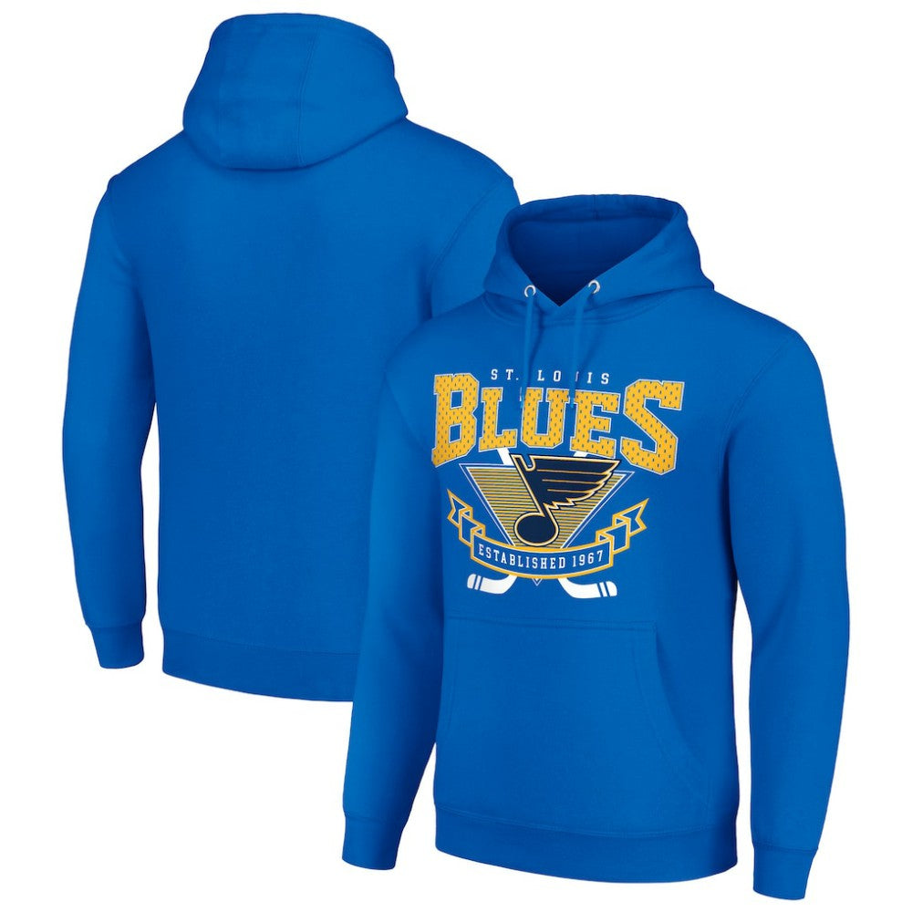 NHL St. Louis Blues Starter Team Logo Graphic Fleece Tri-Blend Pullover Hoodie - Blue