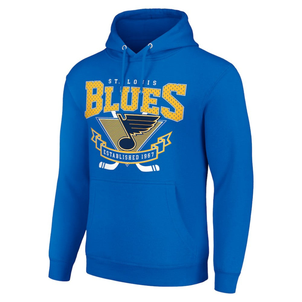 NHL St. Louis Blues Starter Team Logo Graphic Fleece Tri-Blend Pullover Hoodie - Blue