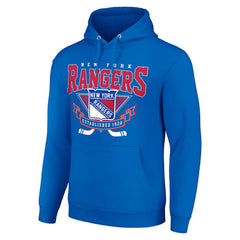 NHL New York Rangers Starter Team Logo Graphic Fleece Tri-Blend Pullover Hoodie - Blue