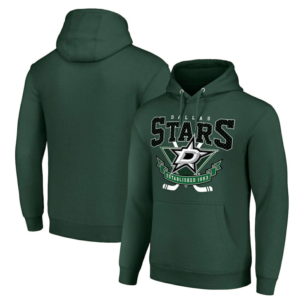 NHL Dallas Stars Starter Team Logo Graphic Fleece Tri-Blend Pullover Hoodie - Olive