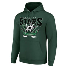 NHL Dallas Stars Starter Team Logo Graphic Fleece Tri-Blend Pullover Hoodie - Olive