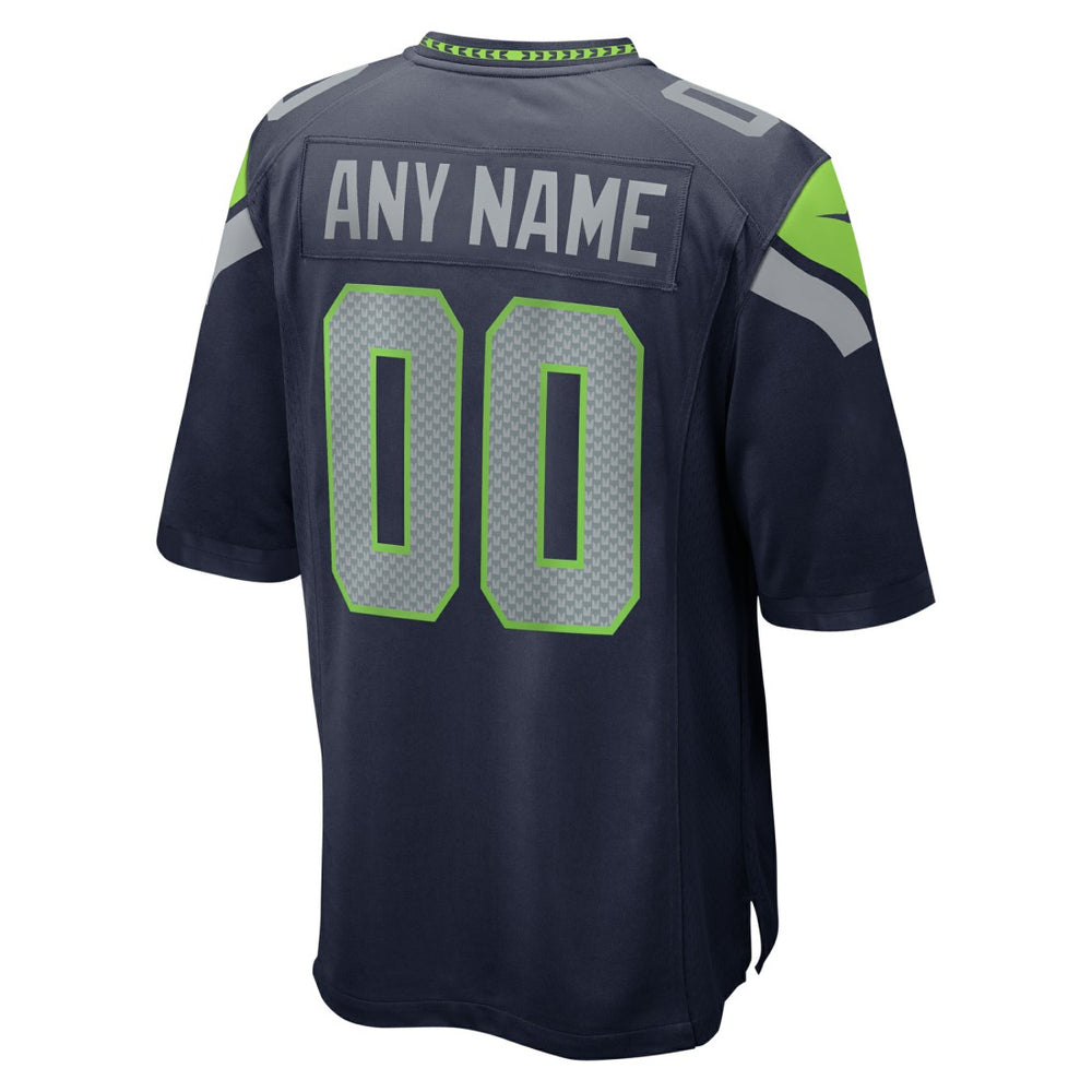Seattle Seahawks Custom Game Jersey College Navy