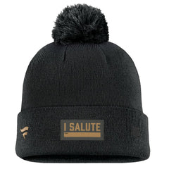 NHL Vegas Golden Knights Fanatics Military Appreciation Cuffed Knit Hat with Pom - Black