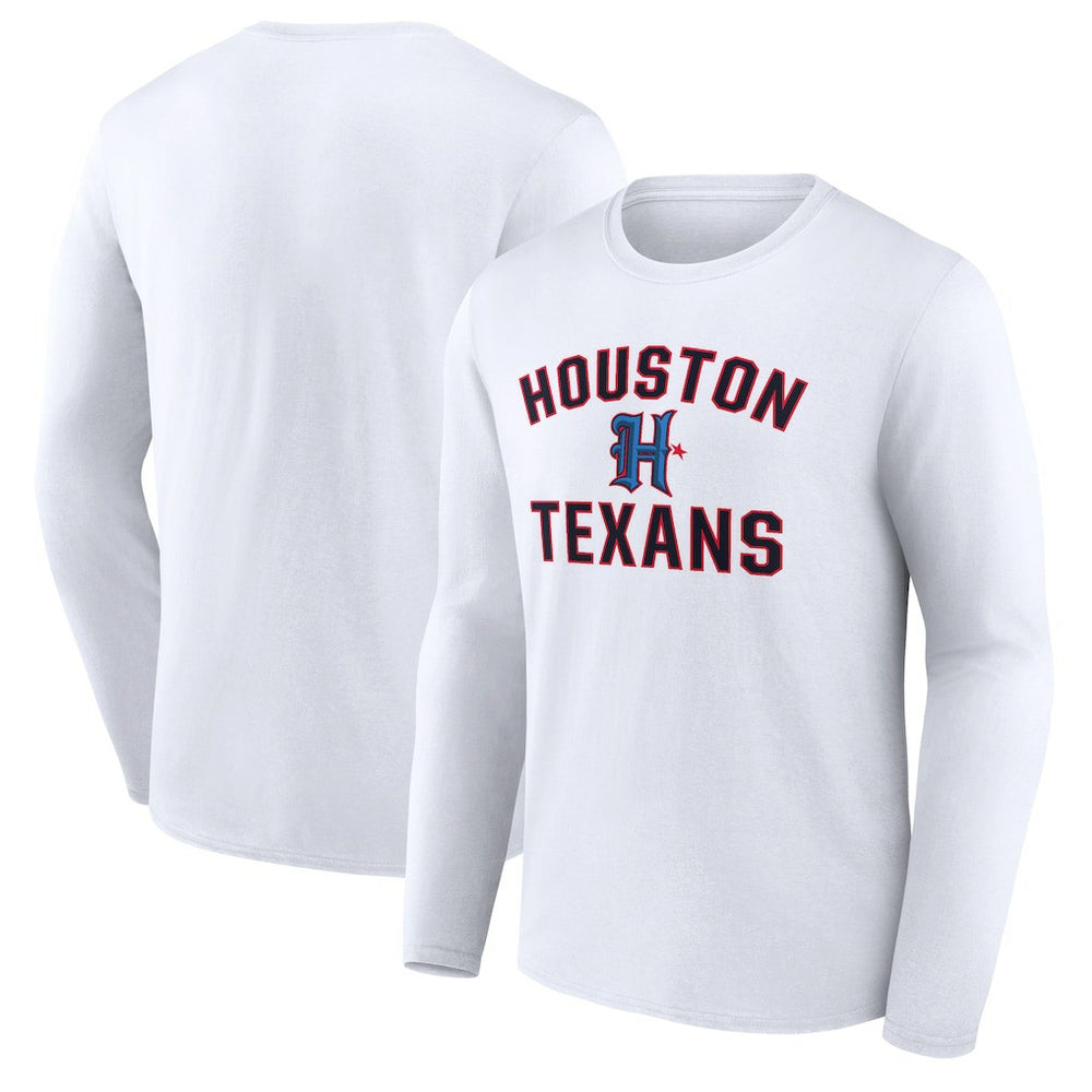 Houston Texans Secondary Logo Victory Arch Long Sleeve T-Shirt White