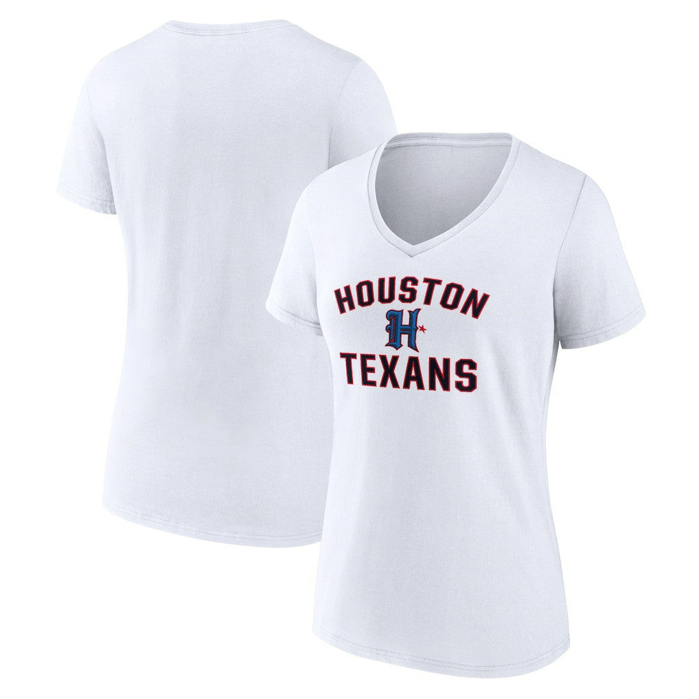 Houston Texans Women's Secondary Logo V-Neck T-Shirt White