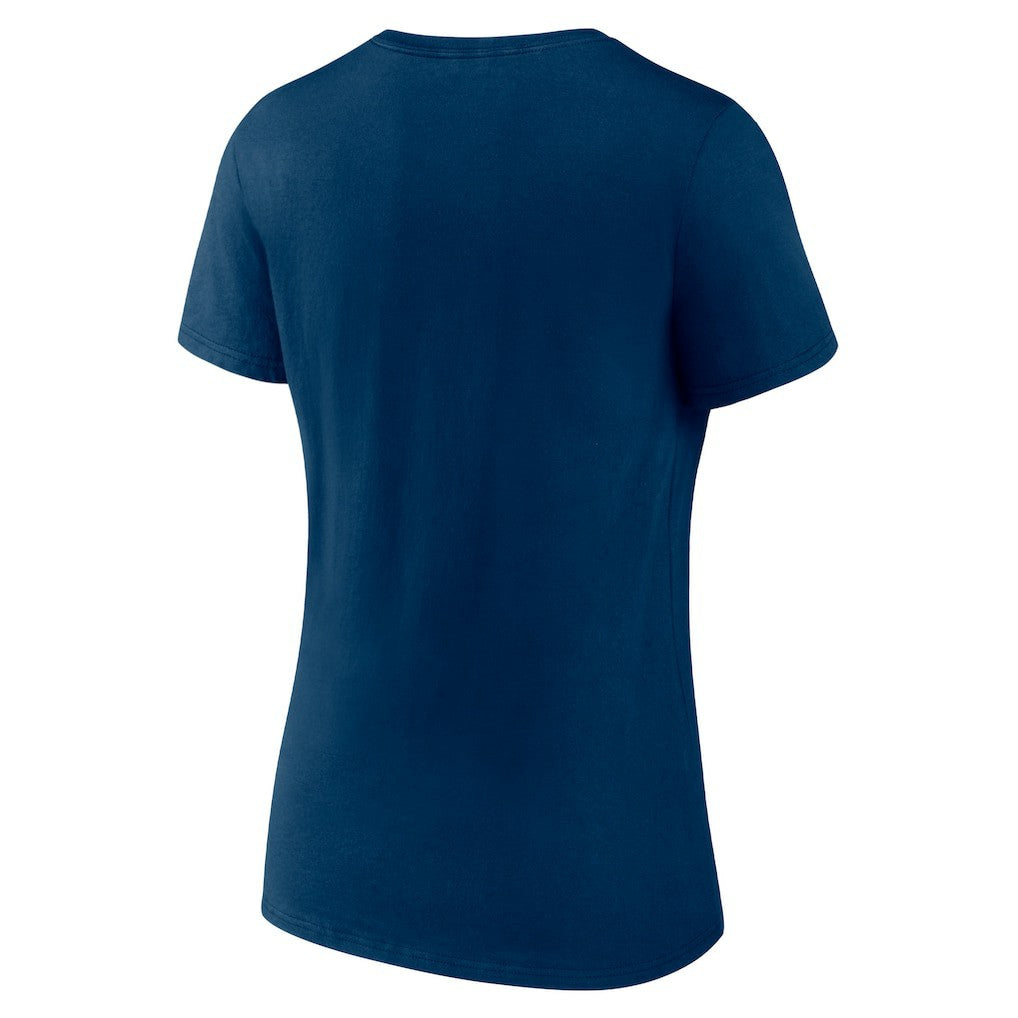 Houston Texans Women's Secondary Logo Victory Arch V-Neck T-Shirt Navy