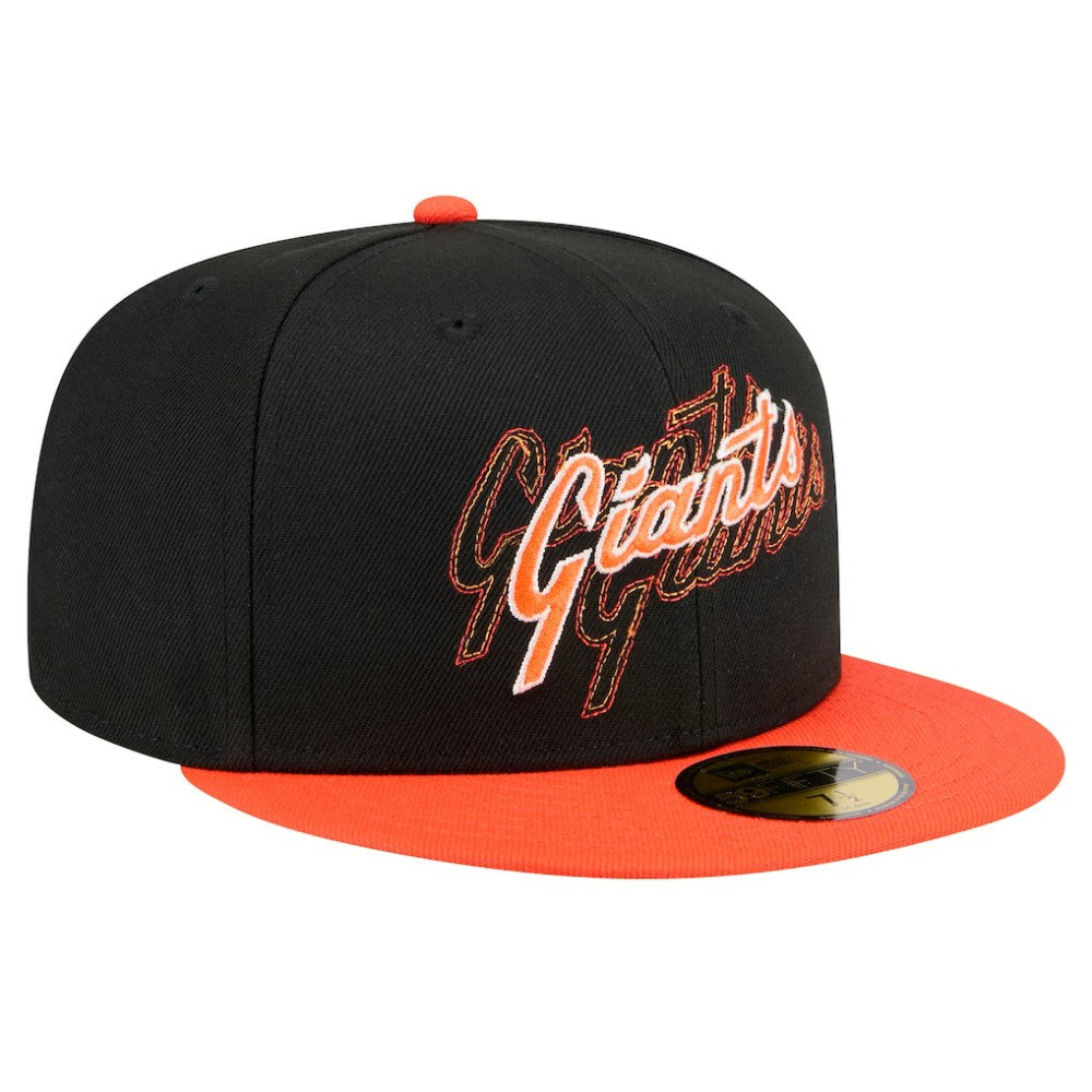 San Francisco Giants New Era Shadow Stitch 59FIFTY Fitted Hat - Black Hats