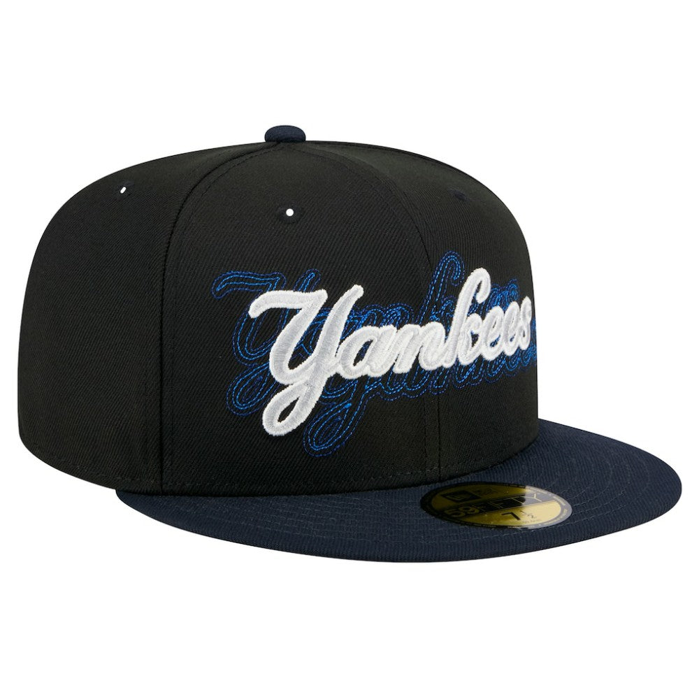 New York Yankees New Era Shadow Stitch 59FIFTY Fitted Hat - Black Hats