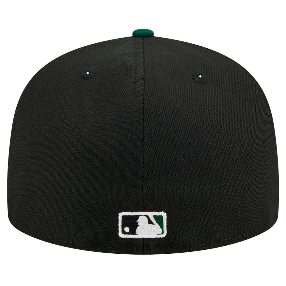 Athletics New Era Shadow Stitch 59FIFTY Fitted Hat - Black Hats