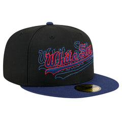 Chicago White Sox New Era Shadow Stitch 59FIFTY Fitted Hat - Black Hats