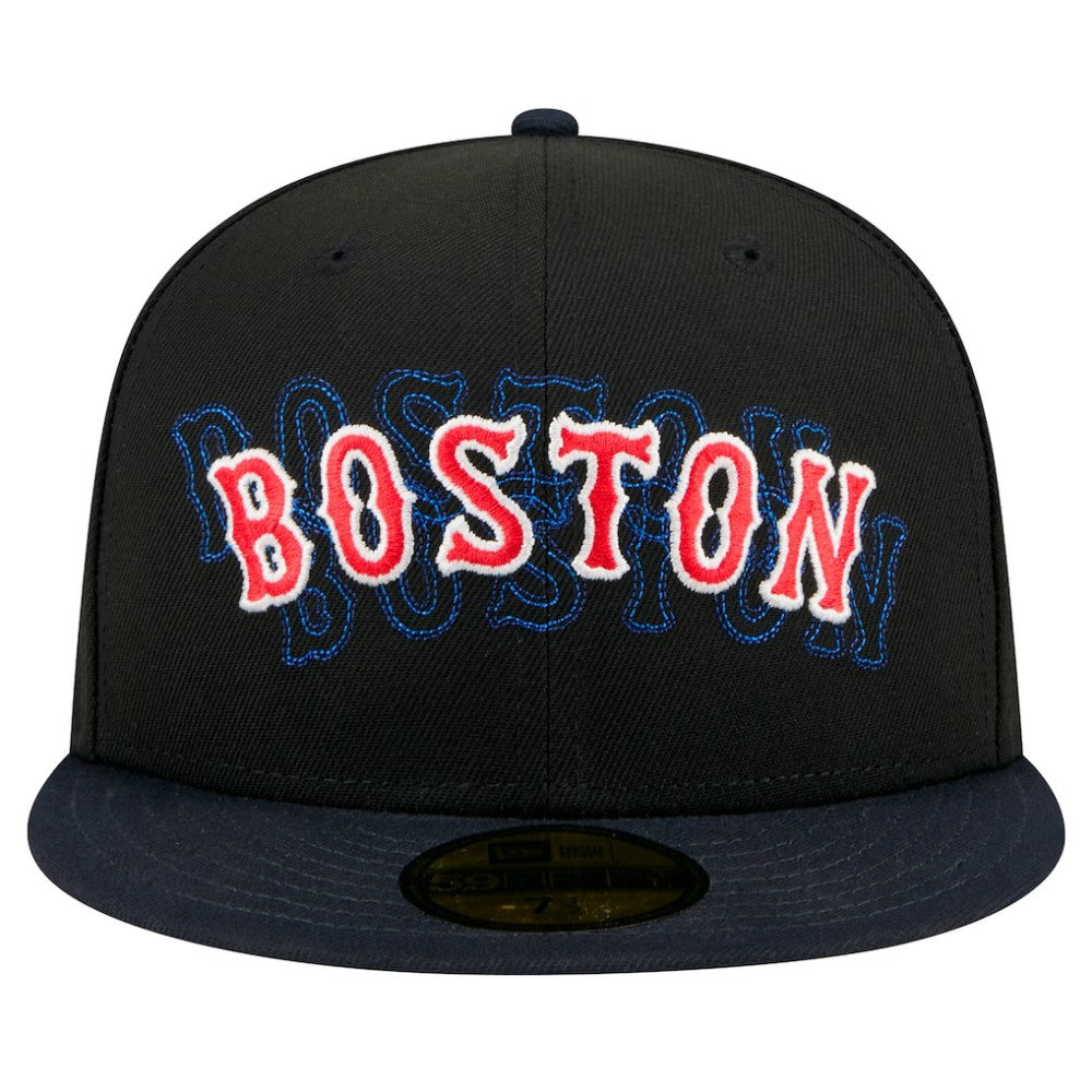Boston Red Sox New Era Shadow Stitch 59FIFTY Fitted Hat - Black Hats