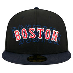 Boston Red Sox New Era Shadow Stitch 59FIFTY Fitted Hat - Black Hats