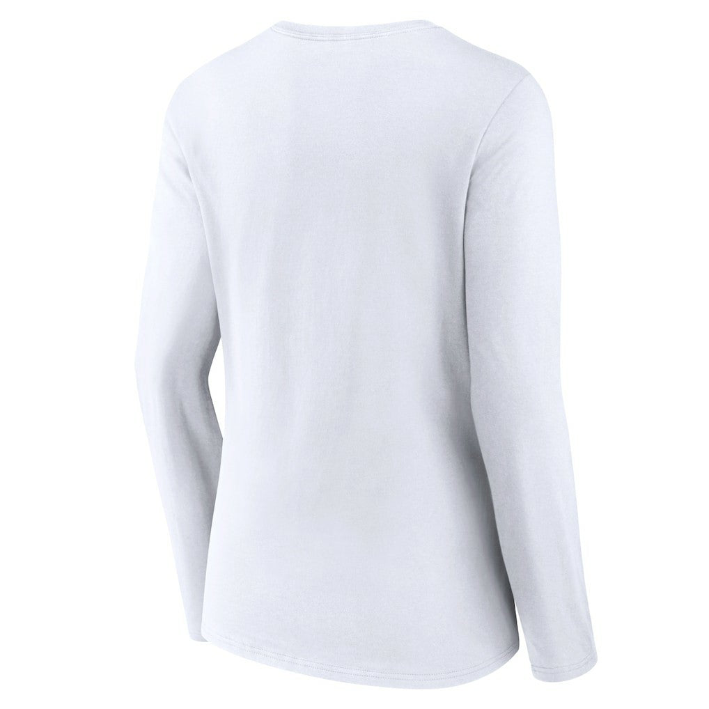 Houston Texans Women's Secondary Logo Long Sleeve V-Neck T-Shirt White