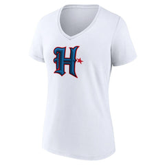 Houston Texans Women's Secondary Logo V-Neck T-Shirt White