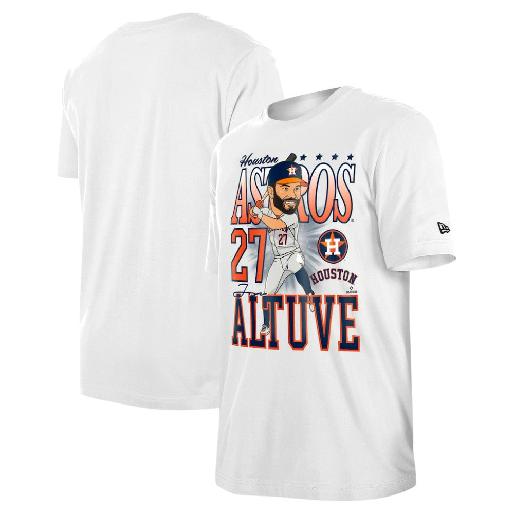 Jose Altuve Houston Astros New Era Caricature T-Shirt - White T-shirts