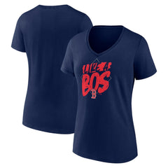 Boston Red Sox Women's Like a BOS V-Neck T-Shirt - Navy T-shirts