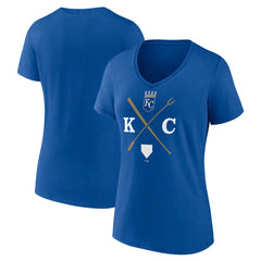 Kansas City Royals Women's KC Local V-Neck T-Shirt - Royal T-shirts