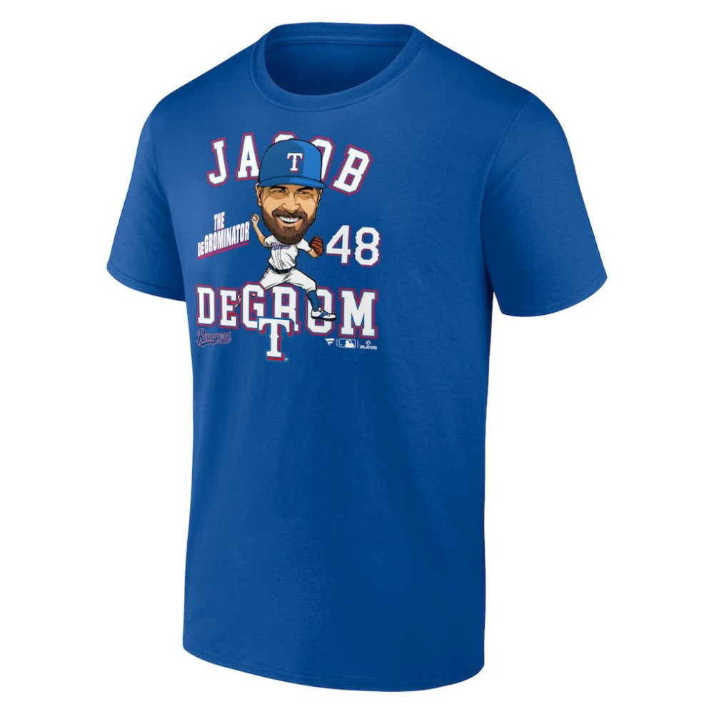 Jacob deGrom Texas Rangers Caricature T-Shirt - Royal T-shirts