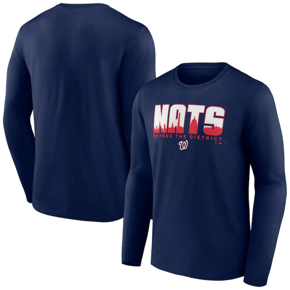 Washington Nationals Defend the District Long Sleeve T-Shirt - Navy T-shirts