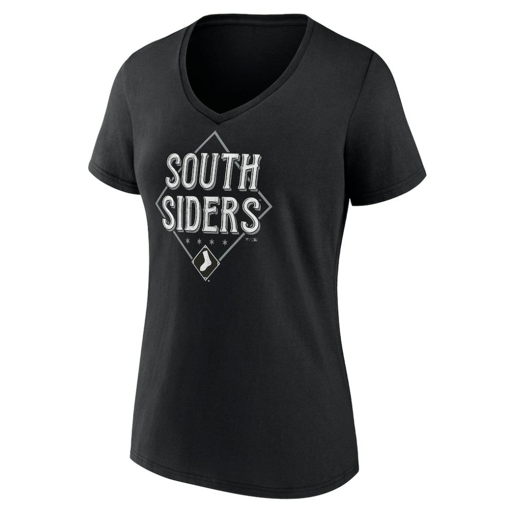 Chicago White Sox Women's South Siders V-Neck T-Shirt - Black T-shirts