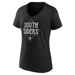 Chicago White Sox Women's South Siders V-Neck T-Shirt - Black T-shirts