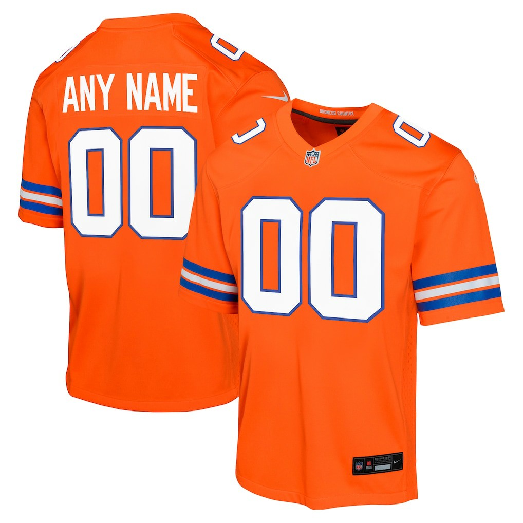 Denver Broncos Youth Mile High Collection 1977 Throwback Custom Game Jersey Orange
