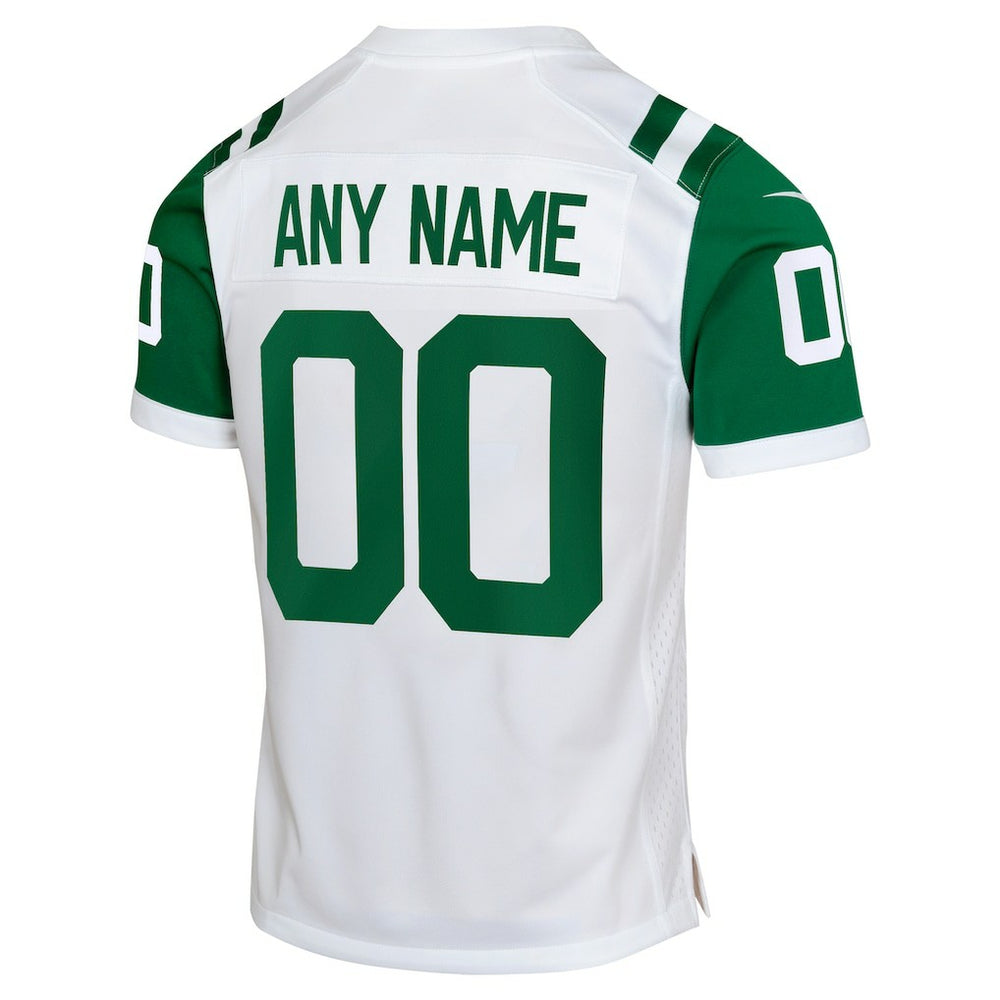 New York Jets Youth Classic Alternate Custom Replica Jersey White