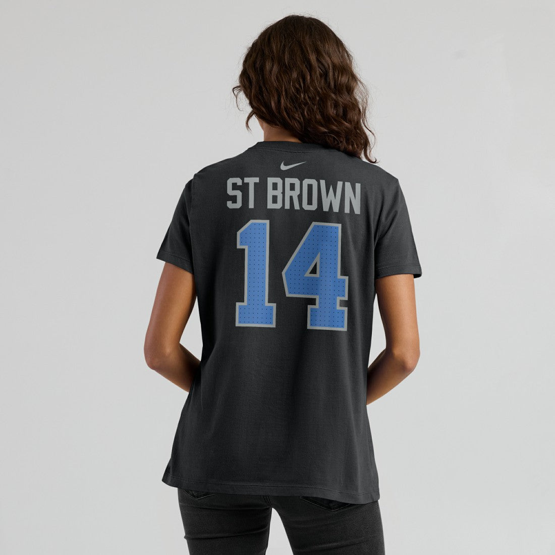 Amon-Ra St. Brown Detroit Lions Women's Player Name & Number T-Shirt Black