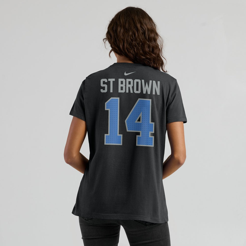 Amon-Ra St. Brown Detroit Lions Women's Player Name & Number T-Shirt Black