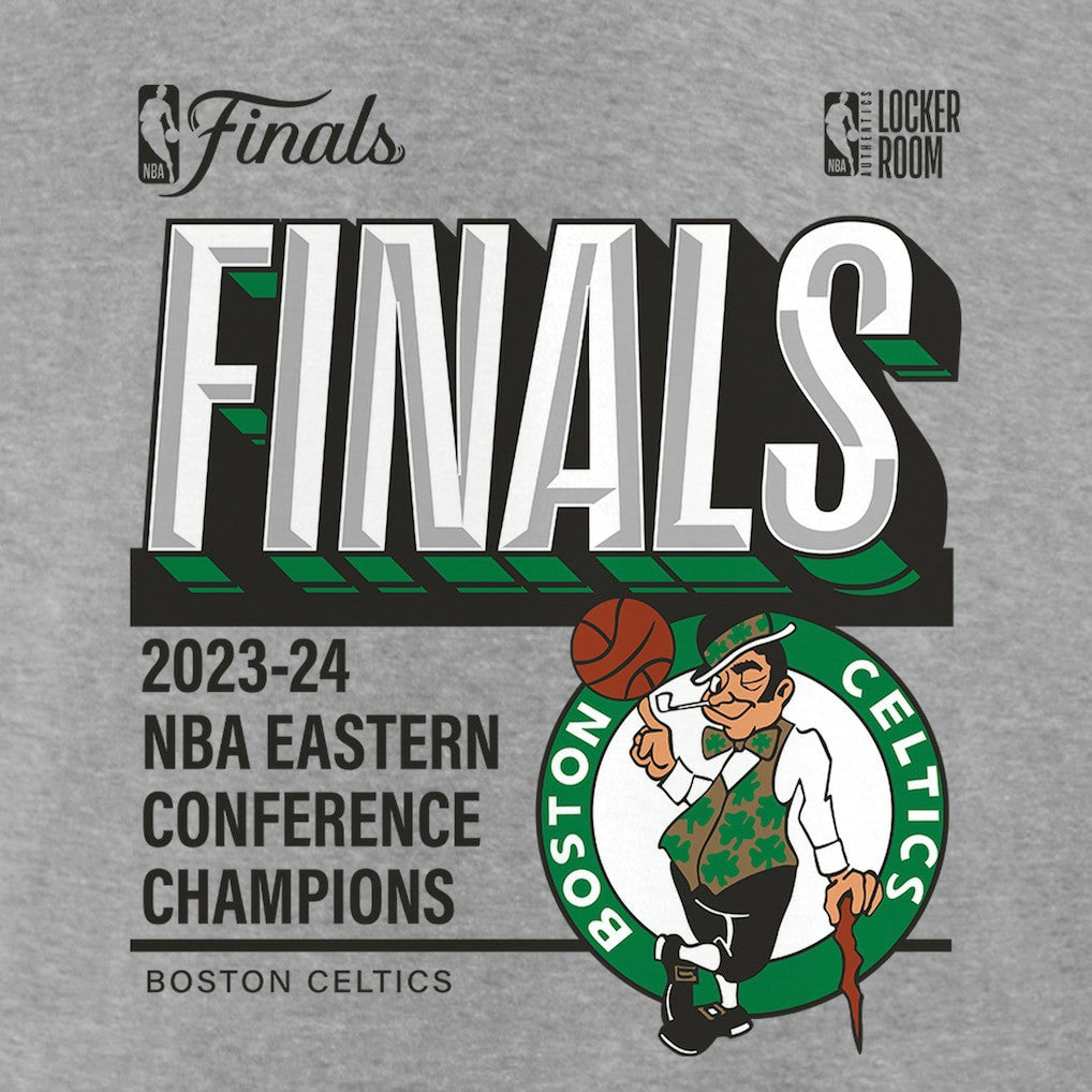 Boston Celtics Women's 2024 Eastern Conference Champions Locker Room Post Up Move V-Neck T-Shirt Steel