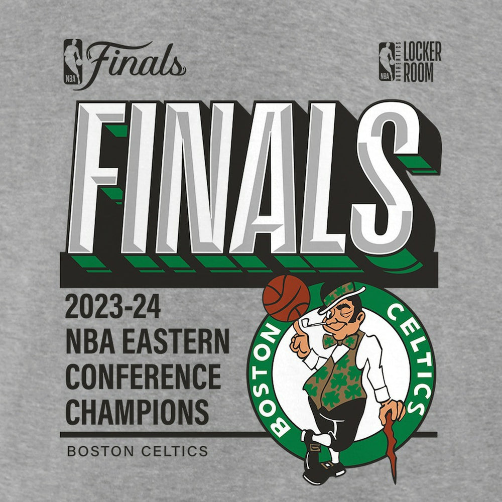 Boston Celtics Women's 2024 Eastern Conference Champions Locker Room Post Up Move V-Neck T-Shirt Steel