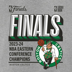 Boston Celtics Women's 2024 Eastern Conference Champions Locker Room Post Up Move V-Neck T-Shirt Steel