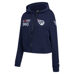 Tennessee Titans Pro Standard Women's Split Logo Full-Zip Hoodie Navy