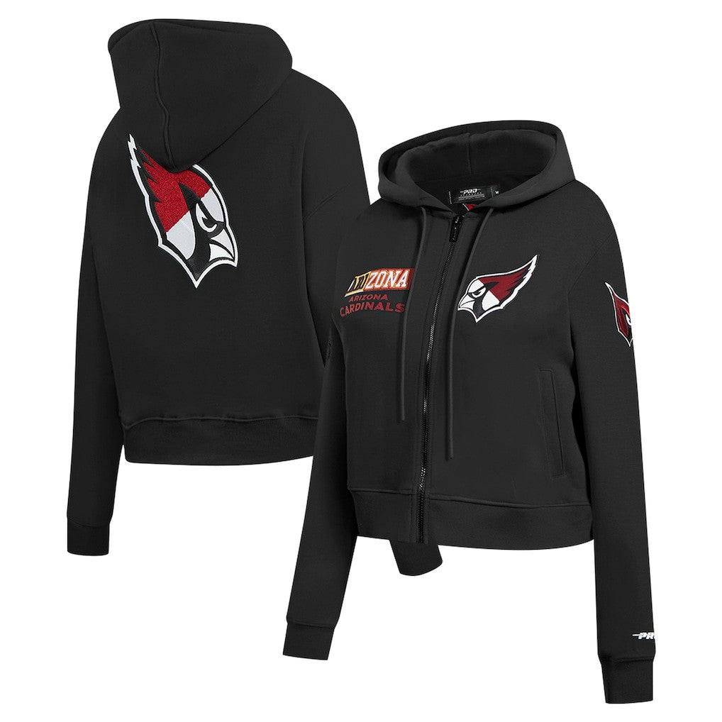 Arizona Cardinals Pro Standard Women's Split Logo Full-Zip Hoodie Black
