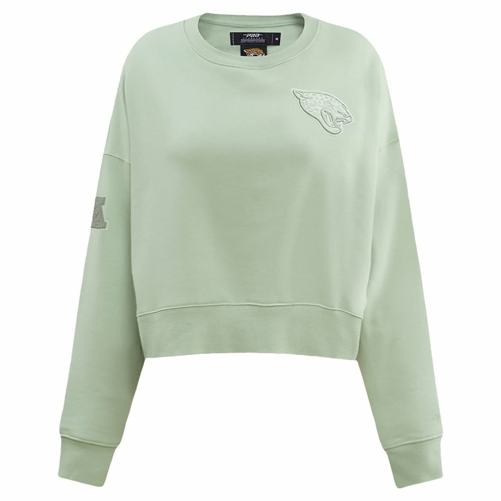Jacksonville Jaguars Pro Standard Women's Oversized Cropped Neutral Pullover Sweatshirt Light Green