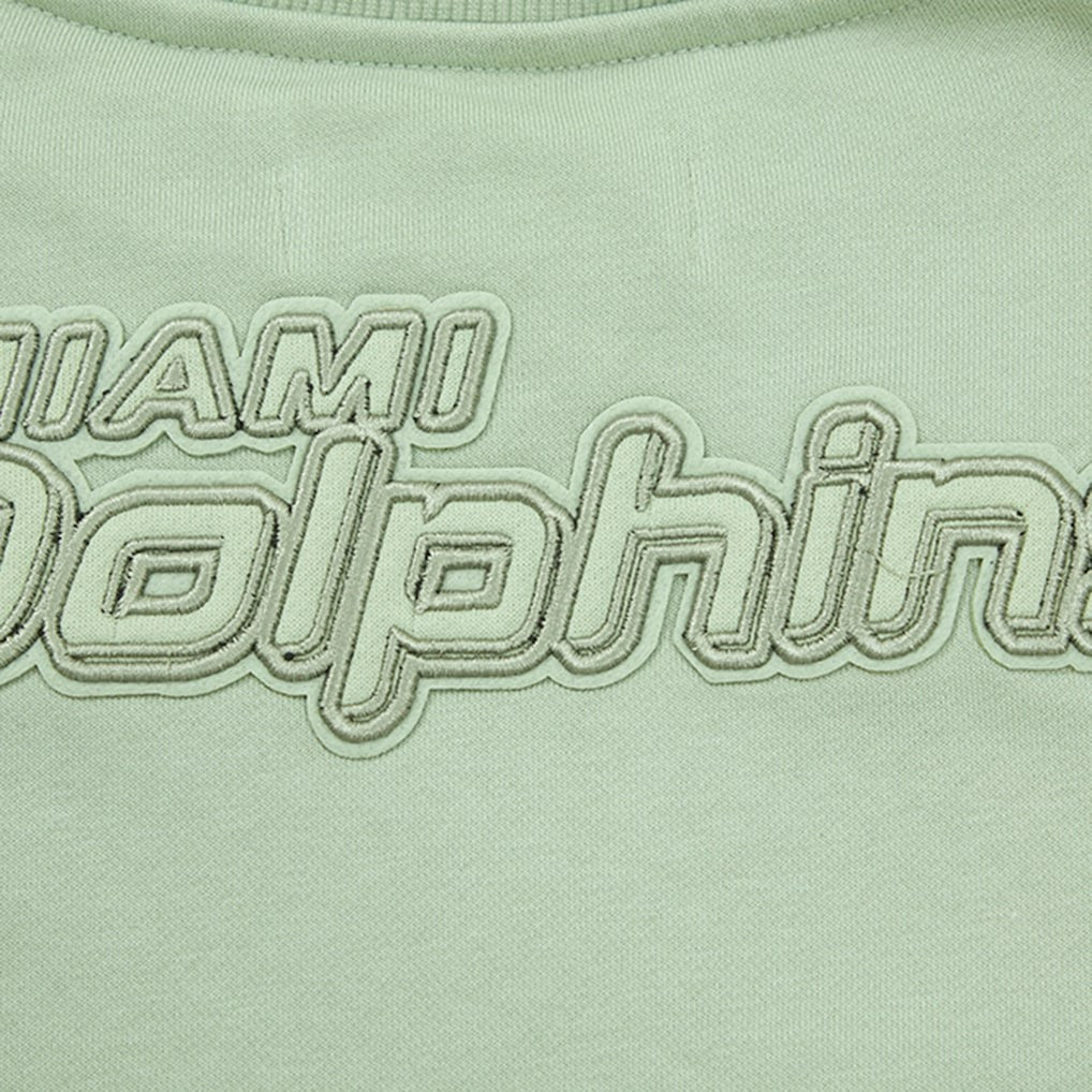 Miami Dolphins Pro Standard Women's Oversized Cropped Neutral Pullover Sweatshirt Light Green