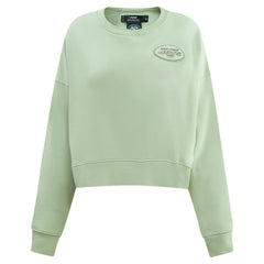 New York Jets Pro Standard Women's Oversized Cropped Neutral Pullover Sweatshirt Light Green