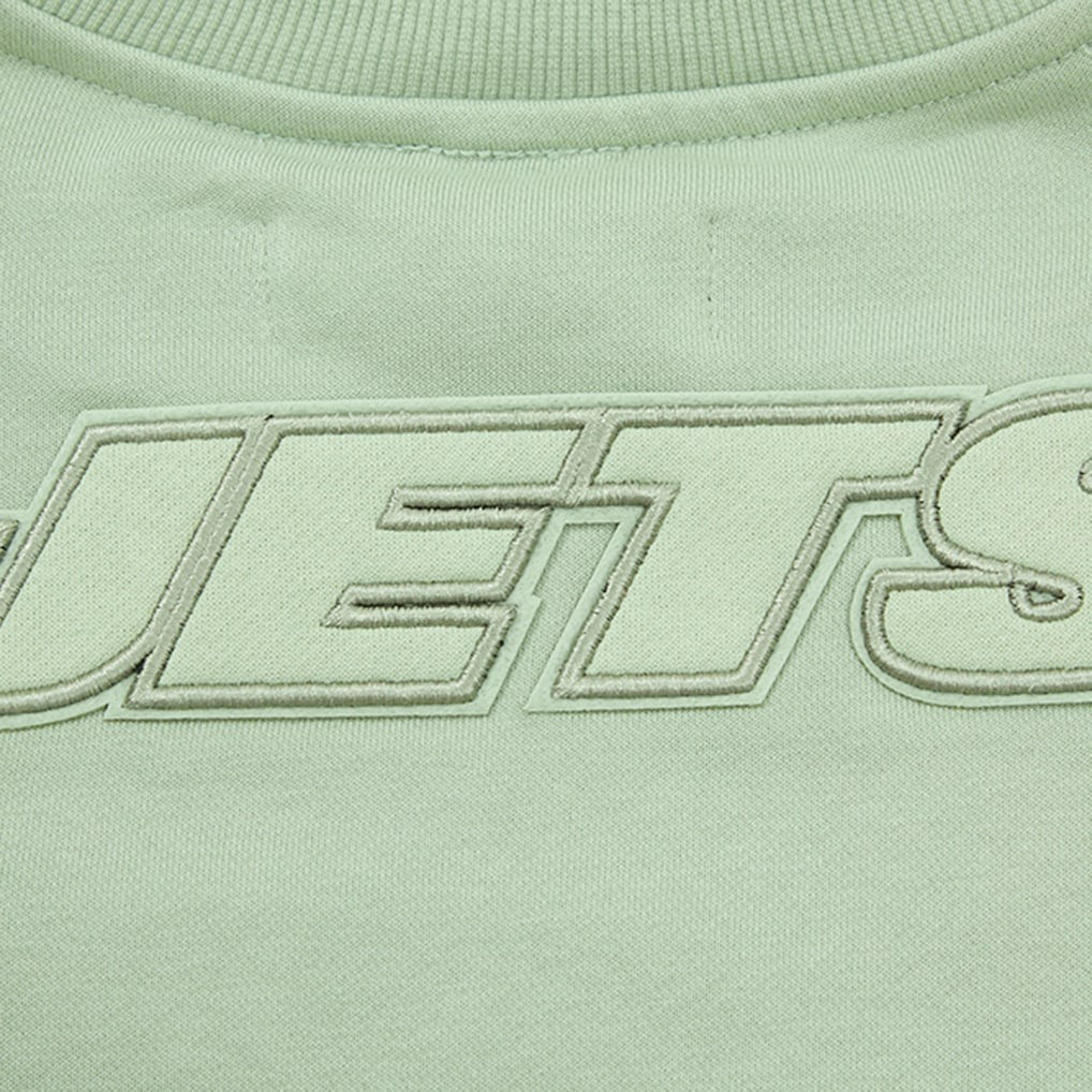 New York Jets Pro Standard Women's Oversized Cropped Neutral Pullover Sweatshirt Light Green