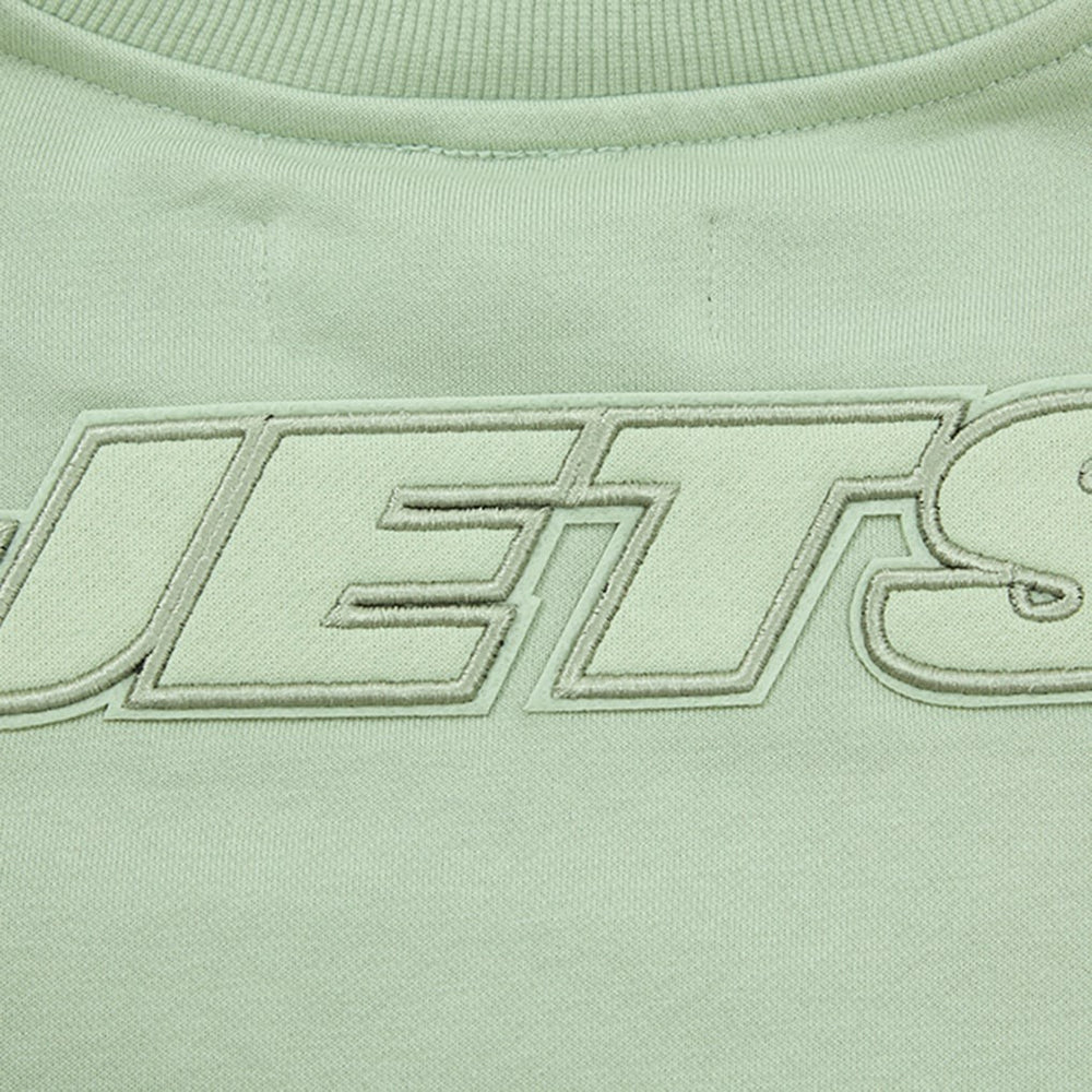 New York Jets Pro Standard Women's Oversized Cropped Neutral Pullover Sweatshirt Light Green