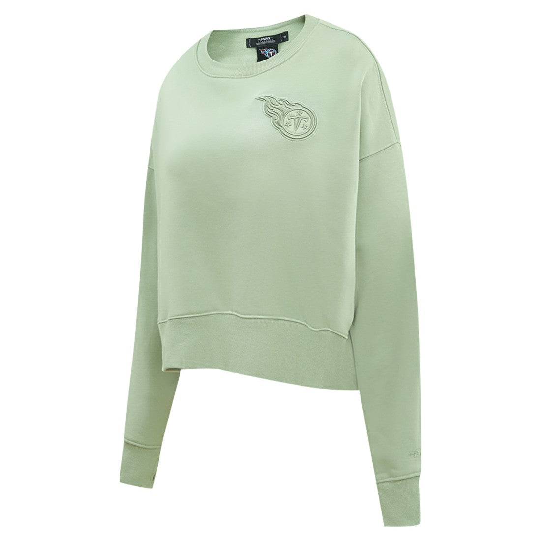 Tennessee Titans Pro Standard Women's Oversized Cropped Neutral Pullover Sweatshirt Light Green