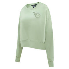 Tennessee Titans Pro Standard Women's Oversized Cropped Neutral Pullover Sweatshirt Light Green