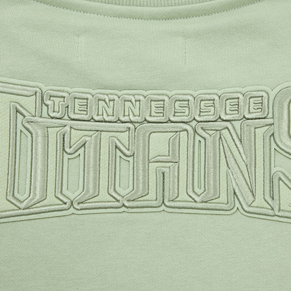 Tennessee Titans Pro Standard Women's Oversized Cropped Neutral Pullover Sweatshirt Light Green