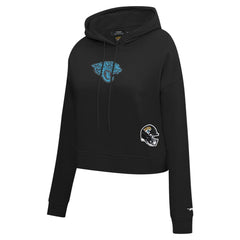 Jacksonville Jaguars Pro Standard Women's Jeweled Cropped Pullover Hoodie Black