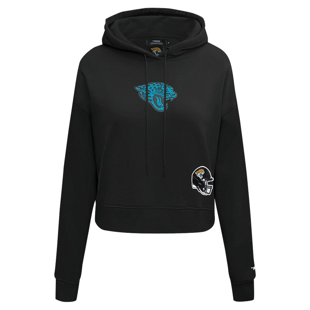 Jacksonville Jaguars Pro Standard Women's Jeweled Cropped Pullover Hoodie Black