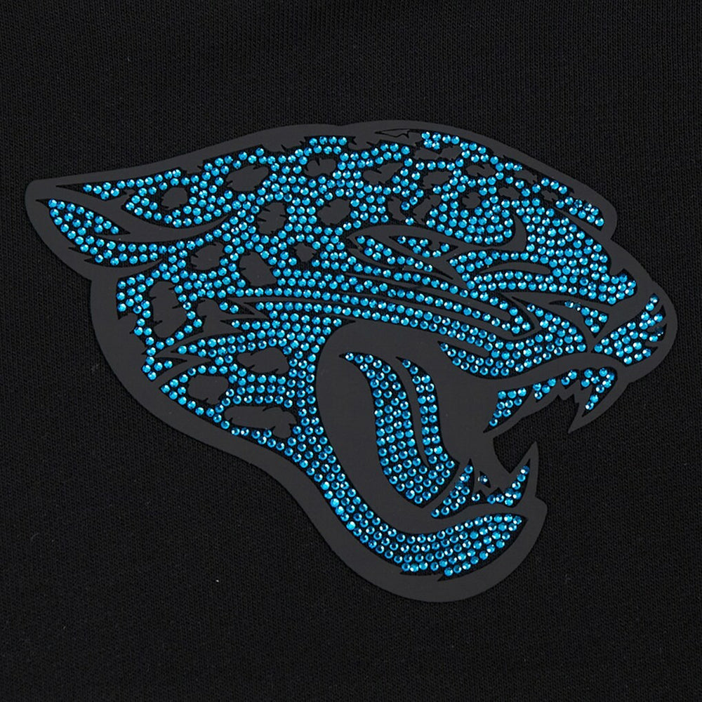 Jacksonville Jaguars Pro Standard Women's Jeweled Cropped Pullover Hoodie Black