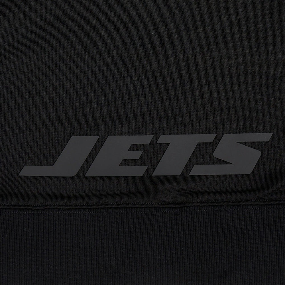 New York Jets Pro Standard Women's Jeweled Cropped Pullover Hoodie Black