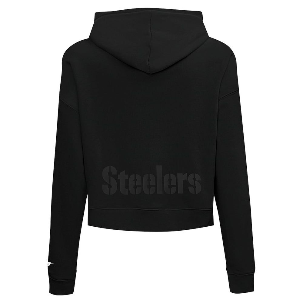 Pittsburgh Steelers Pro Standard Women's Jeweled Cropped Pullover Hoodie Black